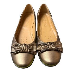 Hotter Shoes Jewel Ballerina Pumps Chocolate Bronze Sz. 8 Comfort Bow Detail